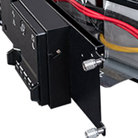 Tooless front panel opened up